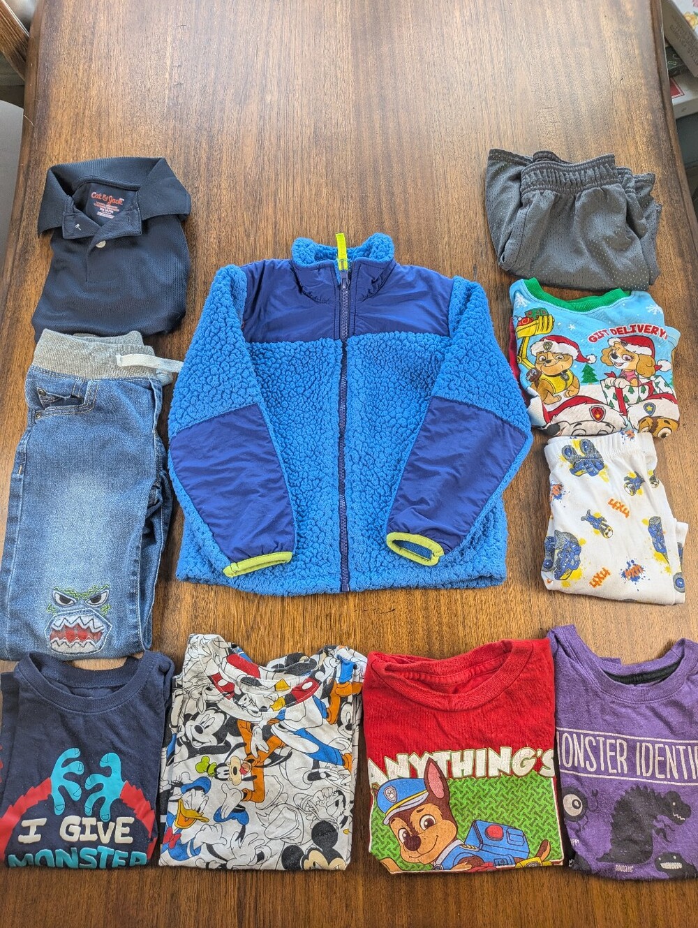 Bundle Of 10 Pcs Boys Clothing Size 4/5 Paw Patrol Disney Monsters See Descript